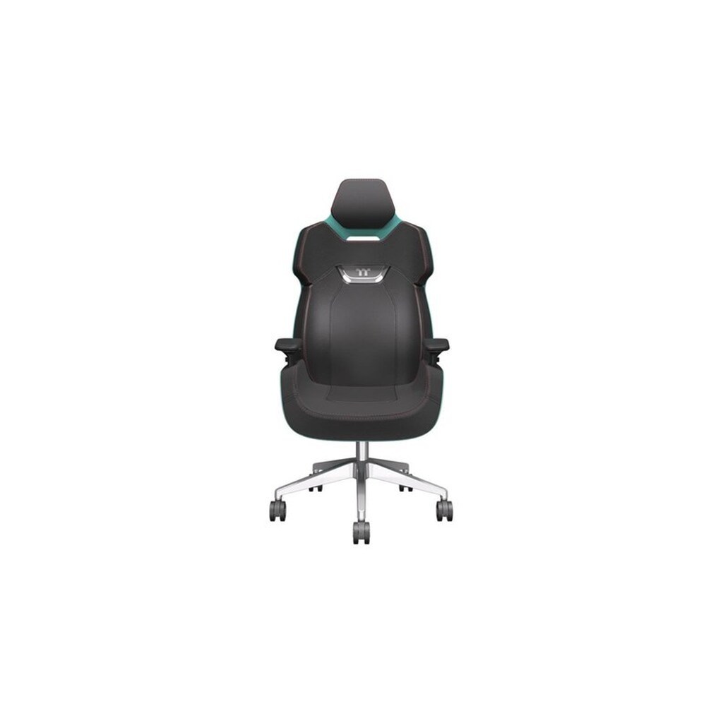 Thermaltake ARGENT E700 - gaming chair - bucket - aluminium alloy perforated leather high-density molded foam - black turquoise red stitching Gamer Stol - Aluminium - Op til 150 kg