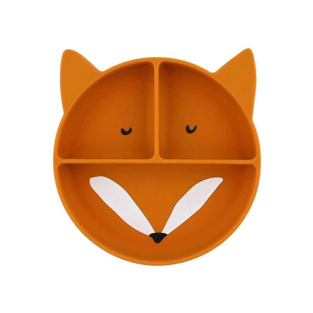 Trixie Baby Silicone Plate with Compartments and Suction Cup - Mr. Fox