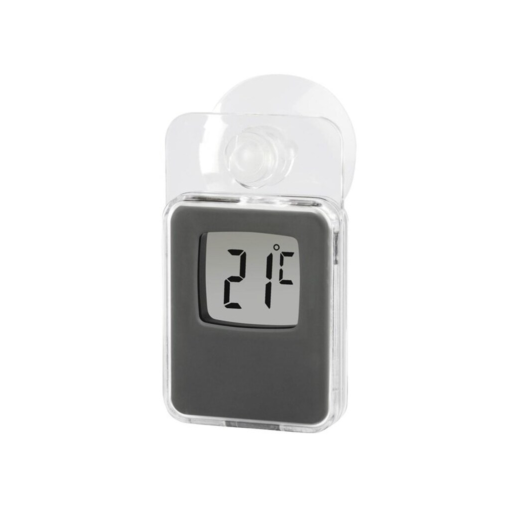 Hama Window Thermometer for Indoors and Outdoors Digital 7.5 x 4.6 cm grey