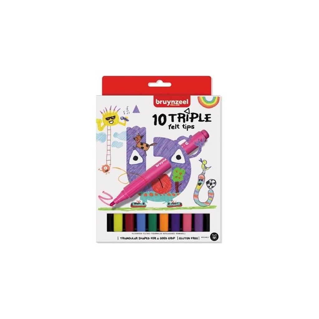 Bruynzeel - Kids Triple Felt-tip Pens 10 pcs.