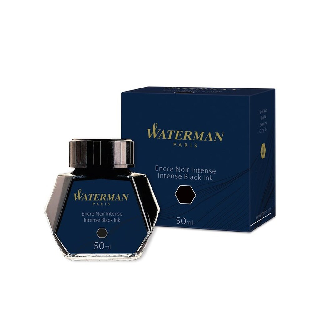 Waterman Fountain Pen blæk | Intens sort | 50ml flaske