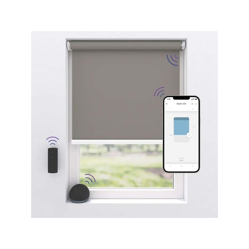 MotionBlinds Wireless Electric Black-Out Rollerblind 120x190cm - Grey