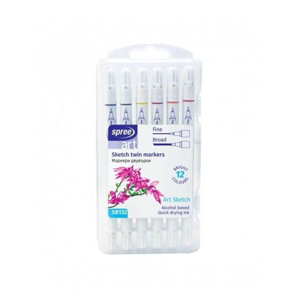 SPREE TWIN MARKER 12 stk. i kuffert