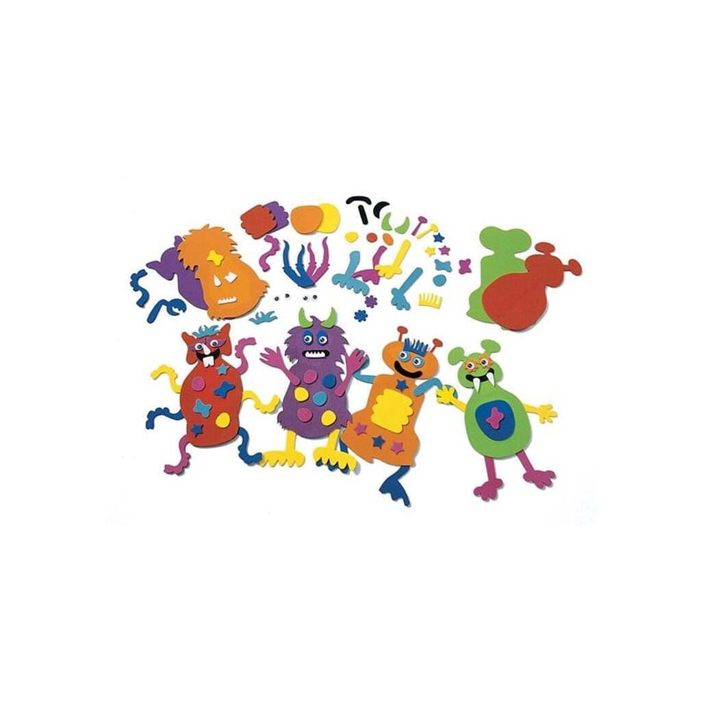 Colorations - Make Your Own Foam Monsters Craft Kit Set of 12