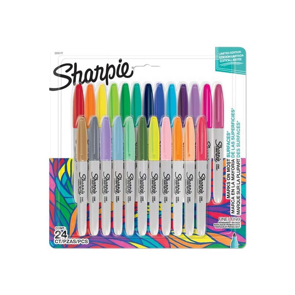 Sharpie Permanente Markere | Fin Spids | Assorterede Farver | 24 Markerpenne