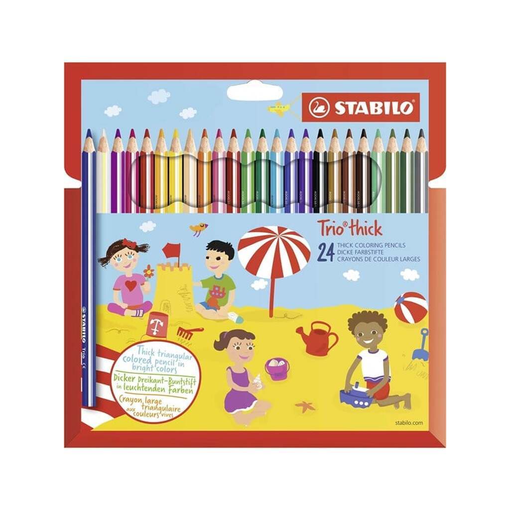 STABILO Trio Thick - Thick Triangular Colored Pencil - Set 24 pcs.