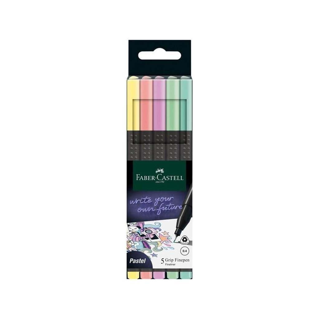 Faber-Castell Grip Finepen - fineliner - pastel colours (pack of 5)