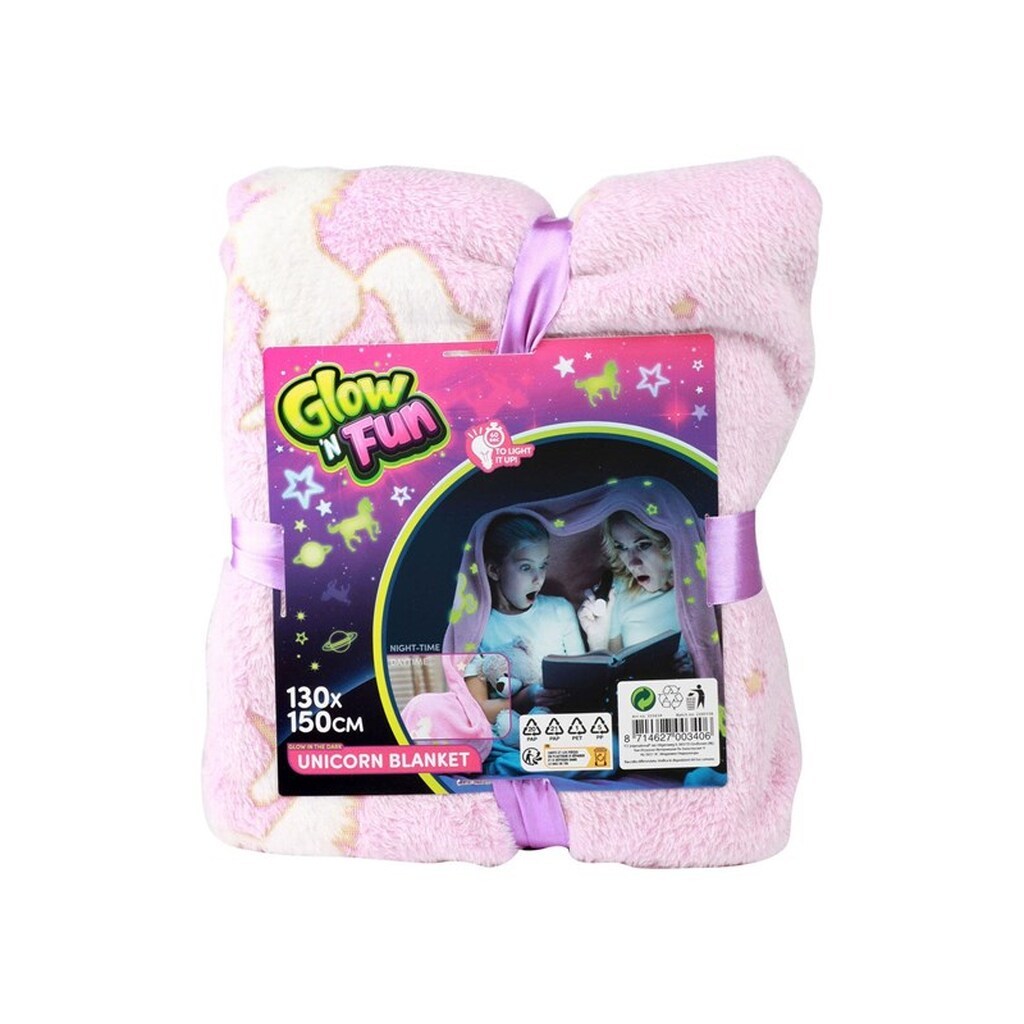 Toi-Toys Glow N fun Glow in the Dark Blanket Unicorn 130x150cm