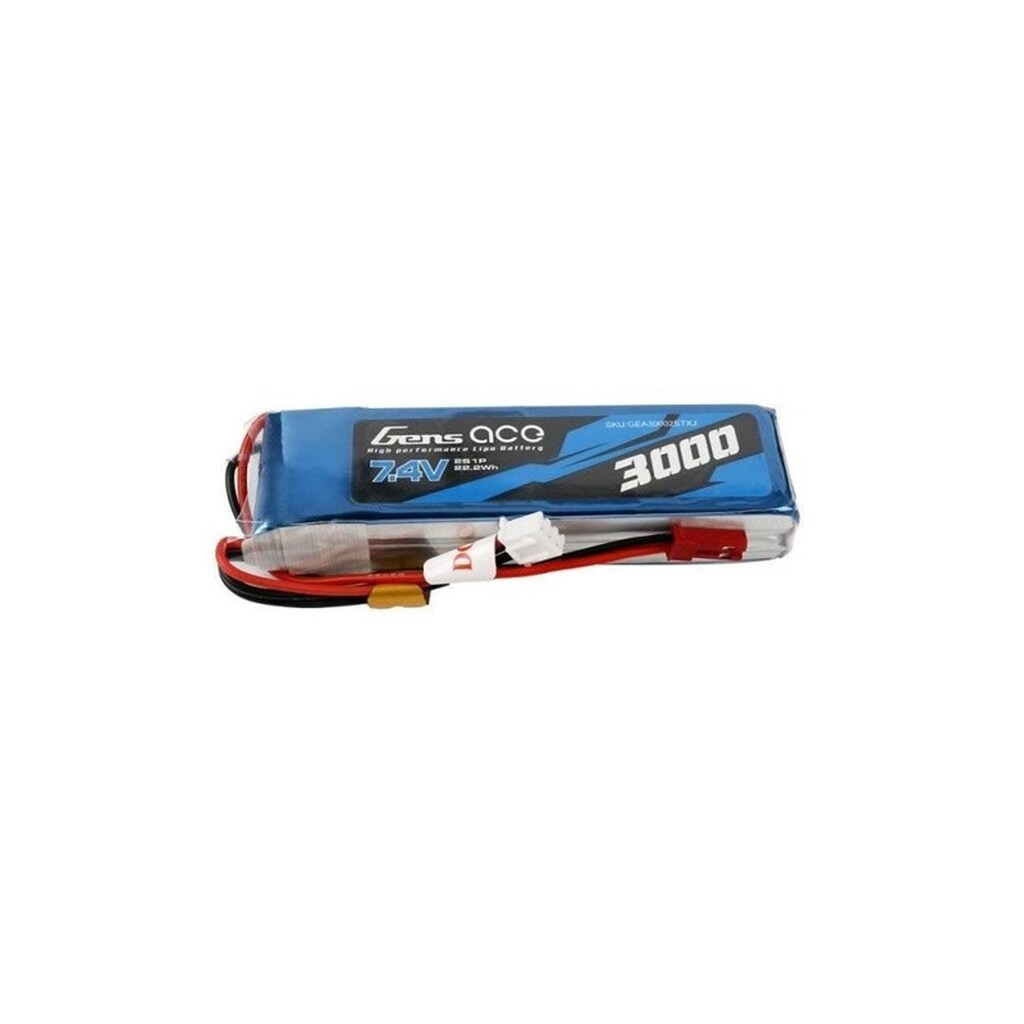 Gens ace &amp;Tattu Battery 3000mAh 7.4V 1C 2S1P LiPo