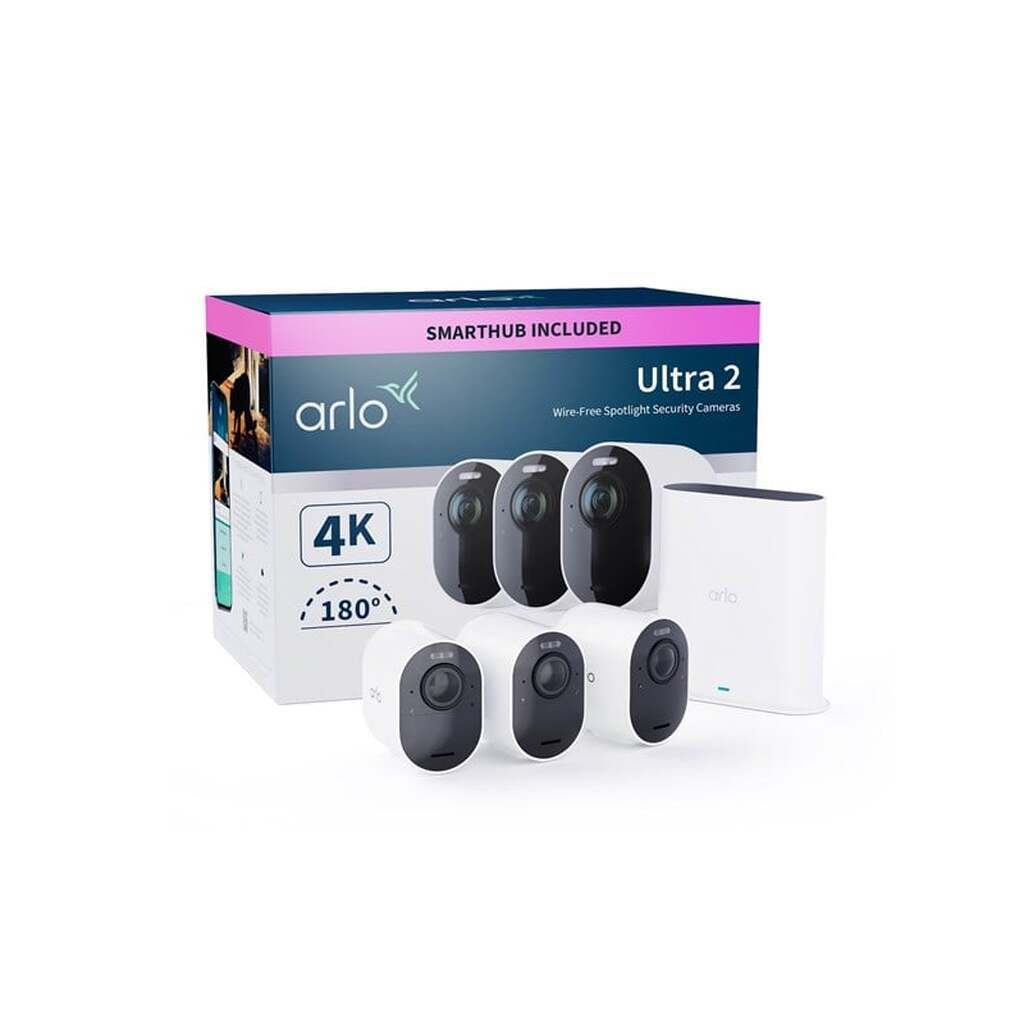 Arlo Ultra 2 4K UHD trådløst sikkerhedskamerasystem - 3 kameraer