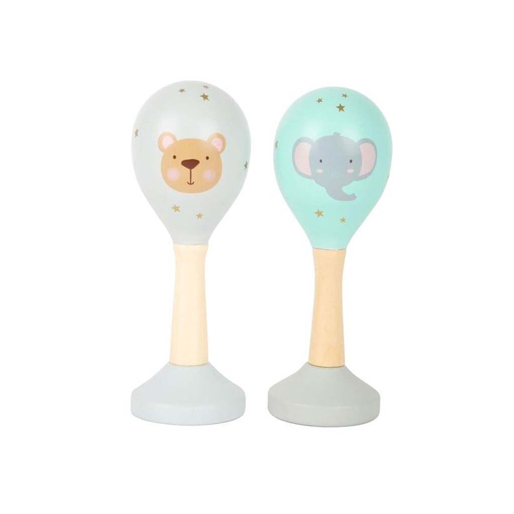 Small Foot - Wooden Baby Rattle Maracas Animal Set of 2