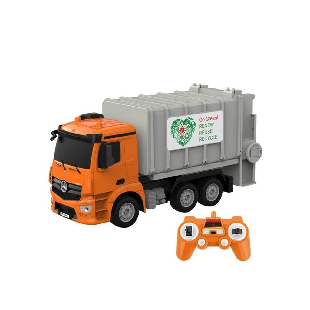 Double Eagle Remote control RC garbage truck 1:26 ( orange) Mercedes-Benz Antos E676-003