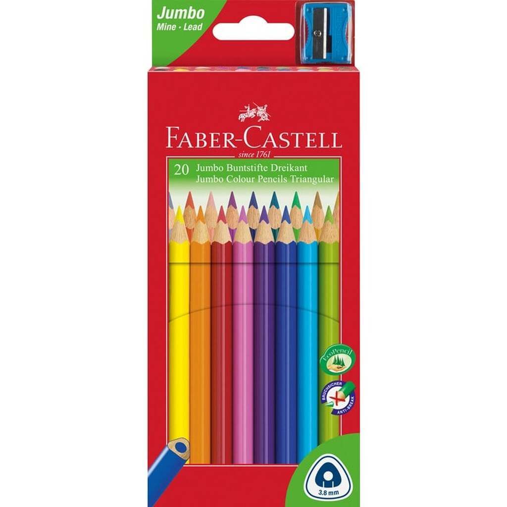 Faber-Castell Trekantet jumbo 20 ass + spidser