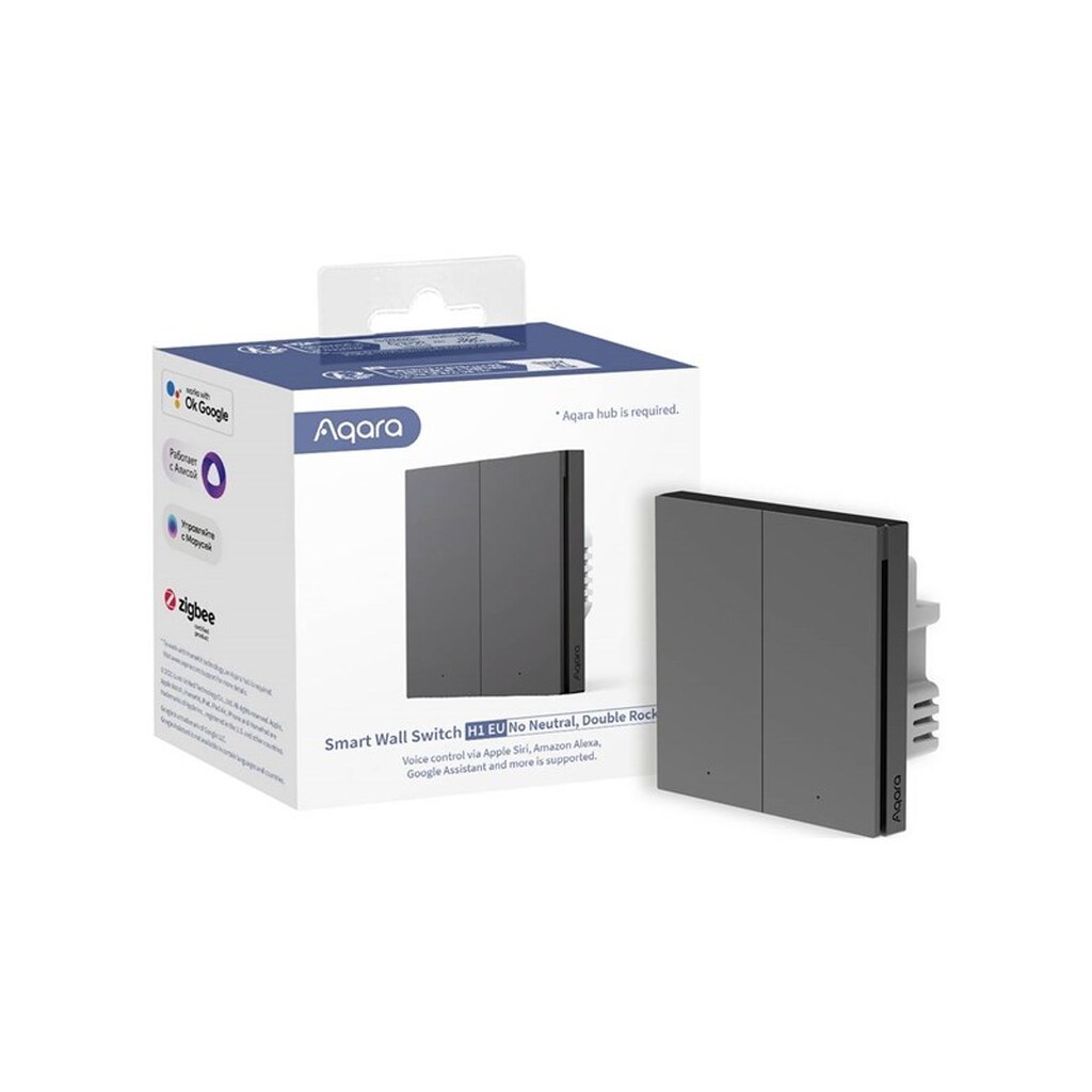 Aqara Smart Wall Switch H1 Double- Grey (No Neutral)