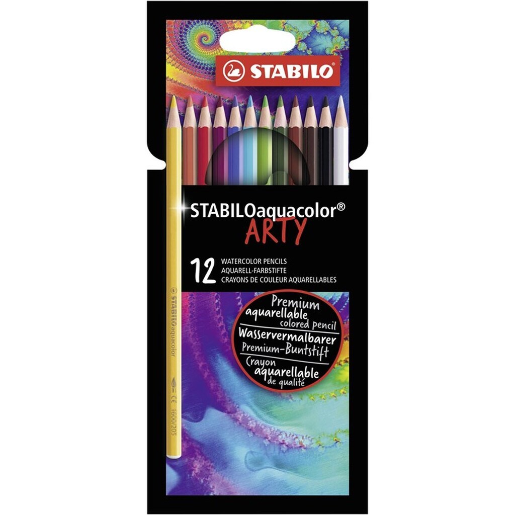 STABILO Aquacolor - Watercolor Colored Pencil - ARTY - Set 12 Pcs.