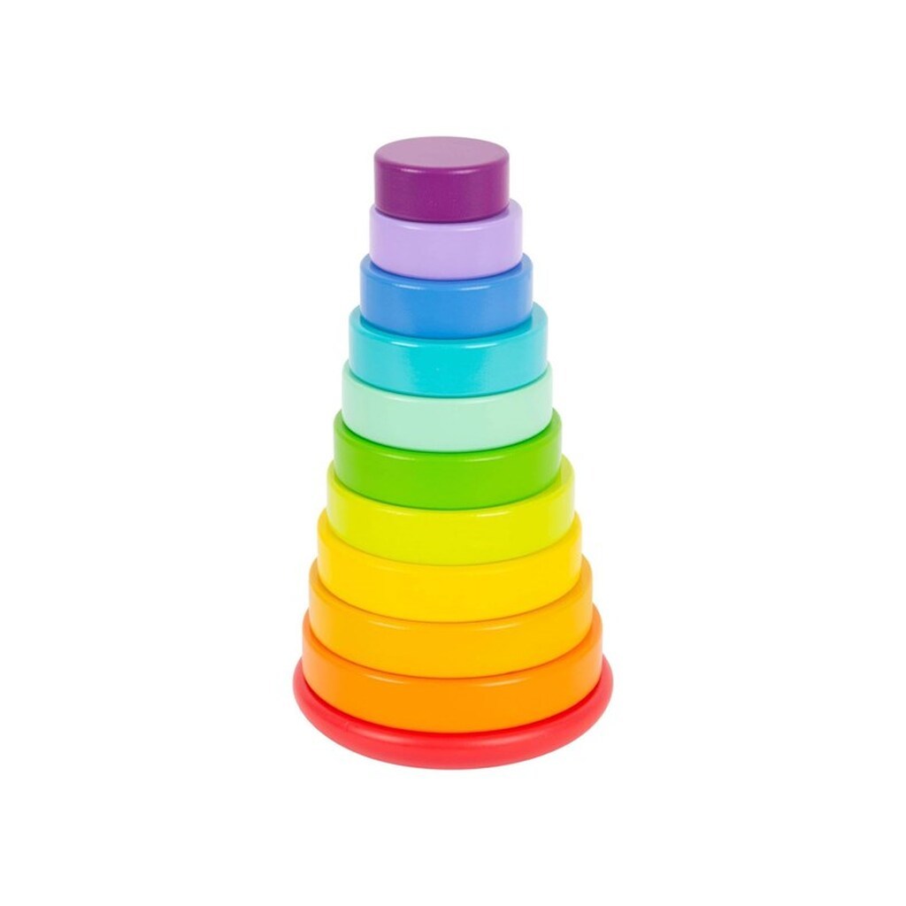 Small Foot - Wooden Stacking Tower Rainbow 11dlg.