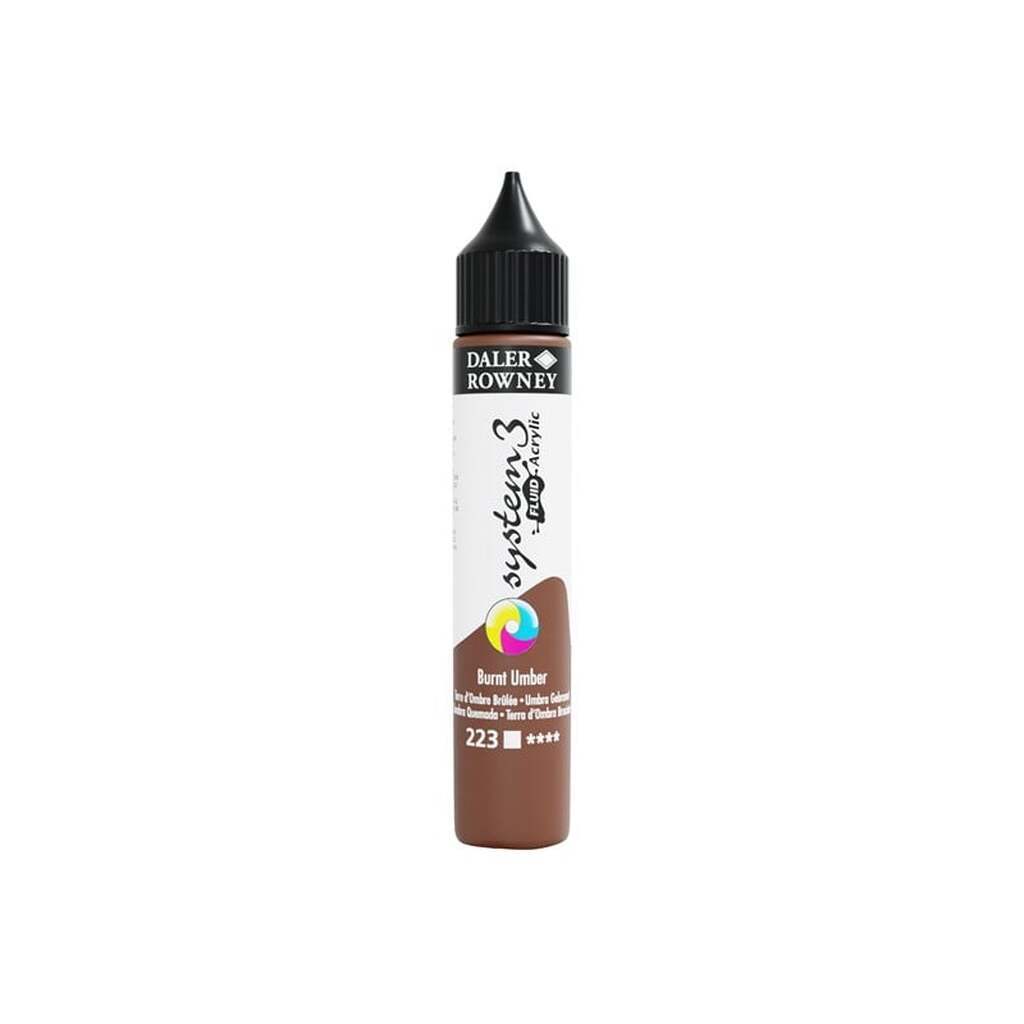Daler-Rowney System3 Fluid Acrylic 29.5 ml Burnt Umber