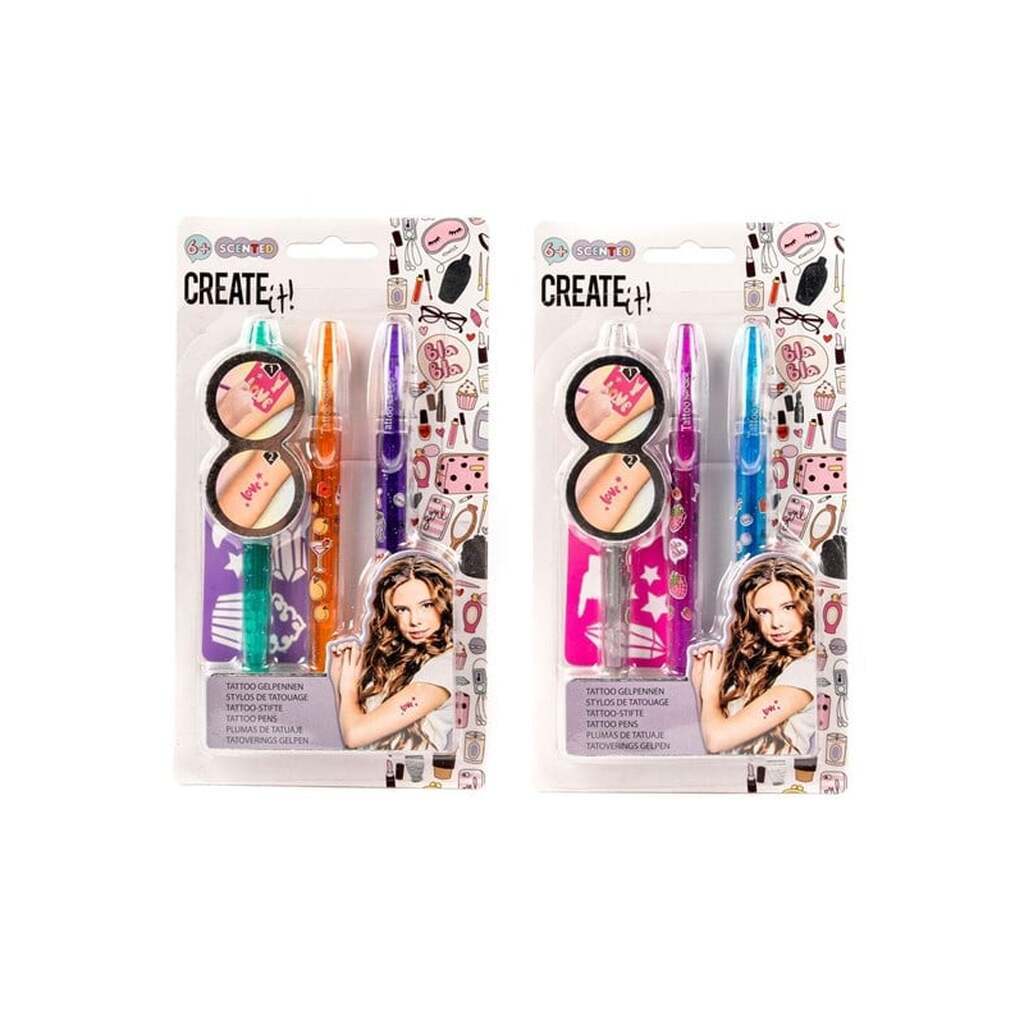 CREATE IT! Beauty Tattoo Fragrance Pens 3pcs + Template (Assorted)