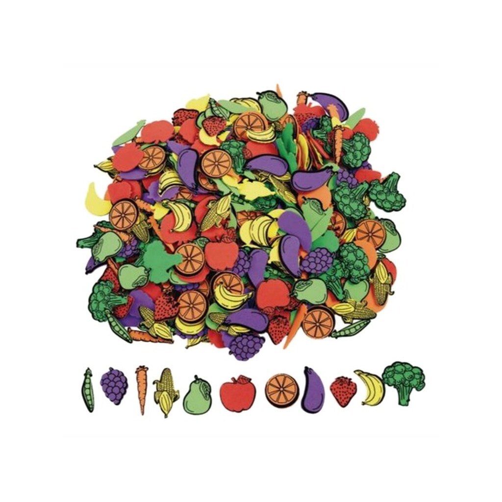 Colorations - Self-adhesive Foam Fruit and Vegetable Stickers 500pcs.