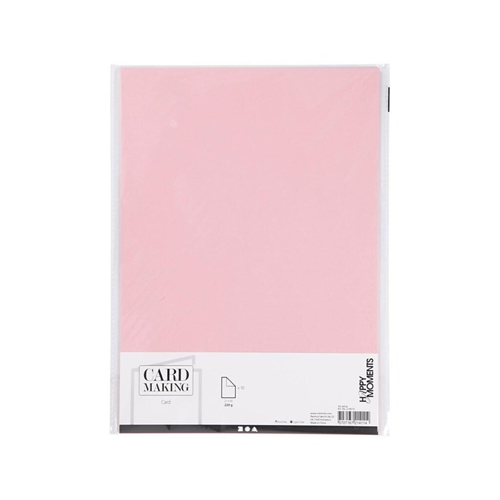 Creativ Company - Cardboard Light Red A4 220g 10 pcs.