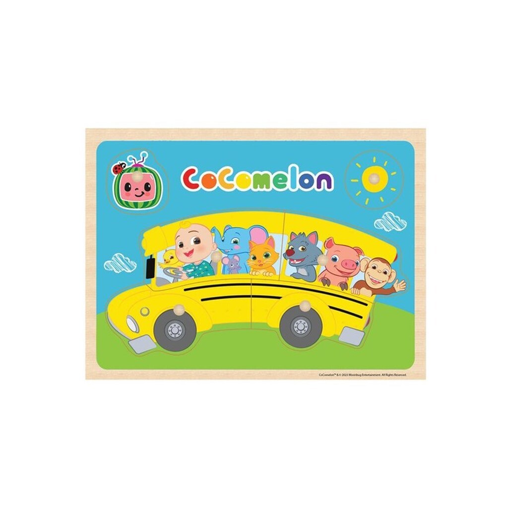 Barbo Toys Cocomelon Bus - Wooden Peg Puzzle