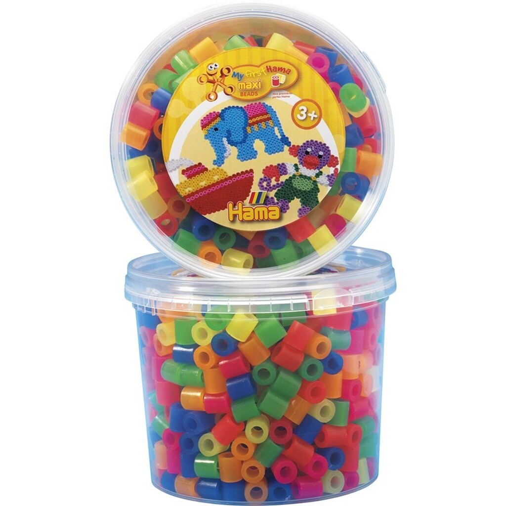 Hama Ironing beads Maxi in Tub-Neonmix 600 pcs