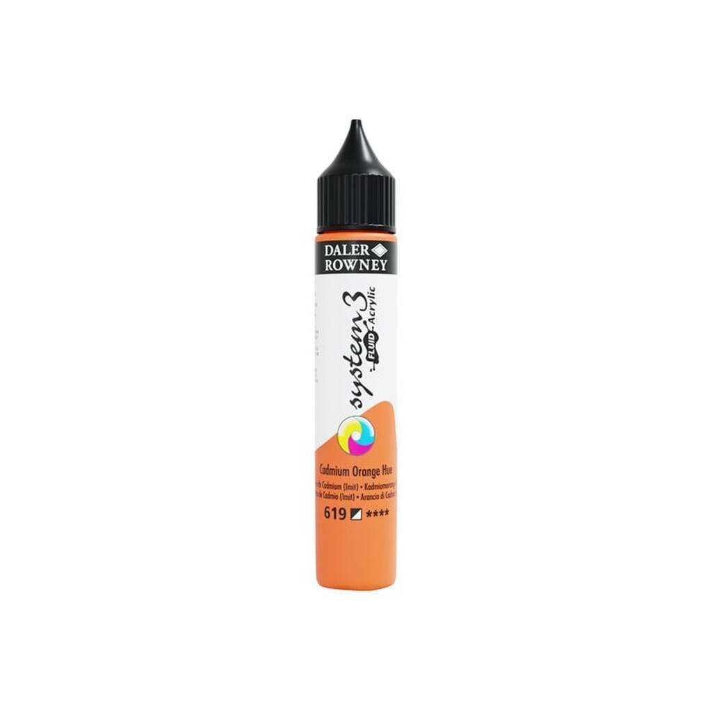 Daler-Rowney System3 Fluid Acrylic 29.5 ml Cadmium Orange Hue