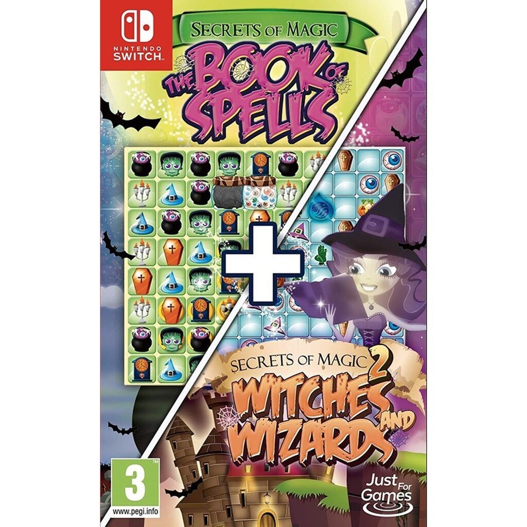 Secrets of Magic 1 &amp; 2 - The Book of Spells + Witches and Wizards (Code in a Box) - Nintendo Switch - Puslespil