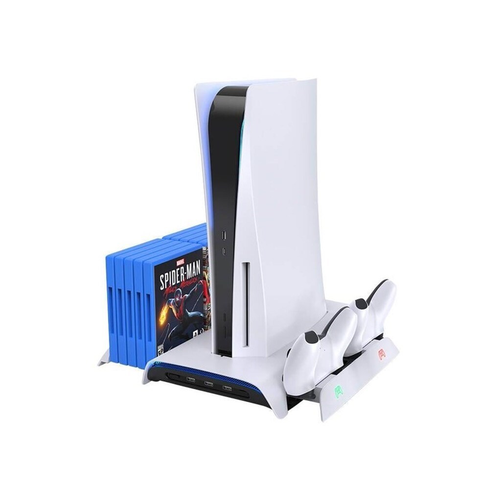 KiwiHome PS5 Cooling Station and Dual Controller Charger PB01 White - Miscellaneous Tilbehør til spillekonsol - Sony PlayStation 5