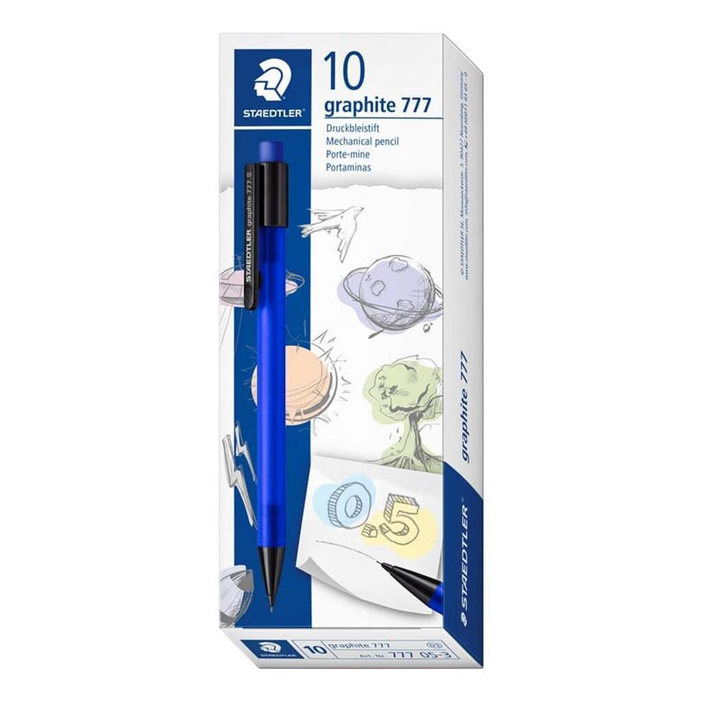 Staedtler GRAPHITE 777 PENCIL, 10 STK, 0,5mm BLÅ/SORT