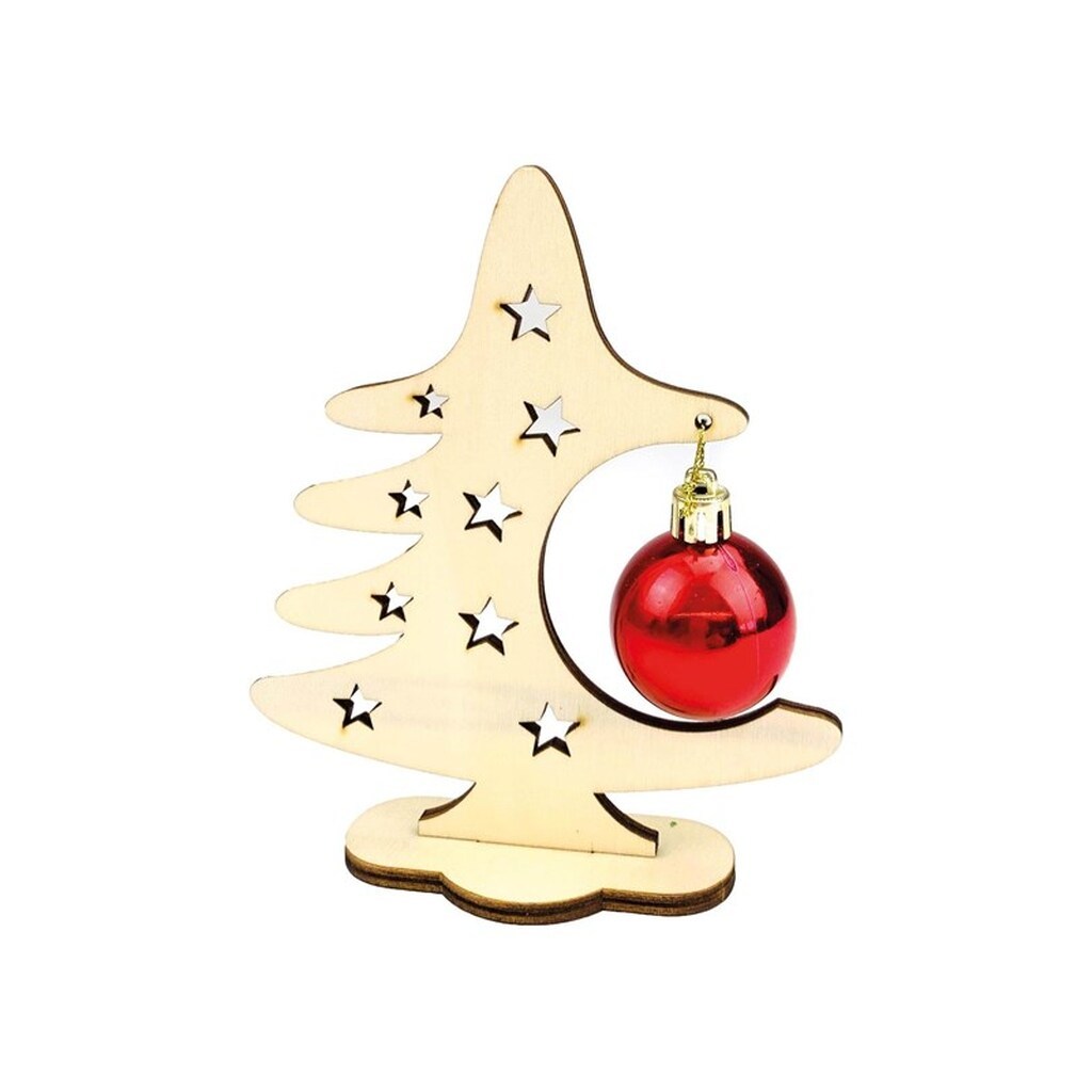 Beleduc Wooden Craft Christmas Tree with Christmas Ball