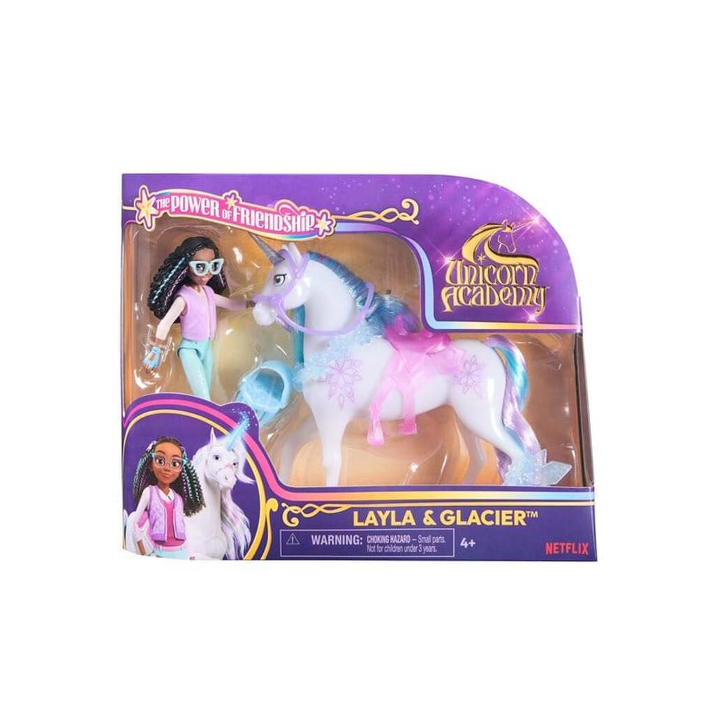 Unicorn Academy  Enhjørningeakadamiet Lille dukke V2 -Layla &amp; Unicorn Glacier