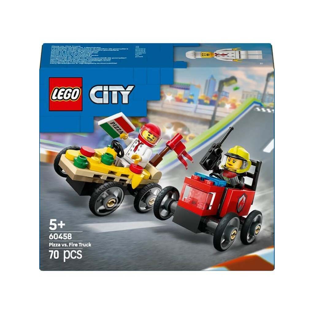 LEGO City 60458 Racerbilpakke - pizzabil mod brandbil