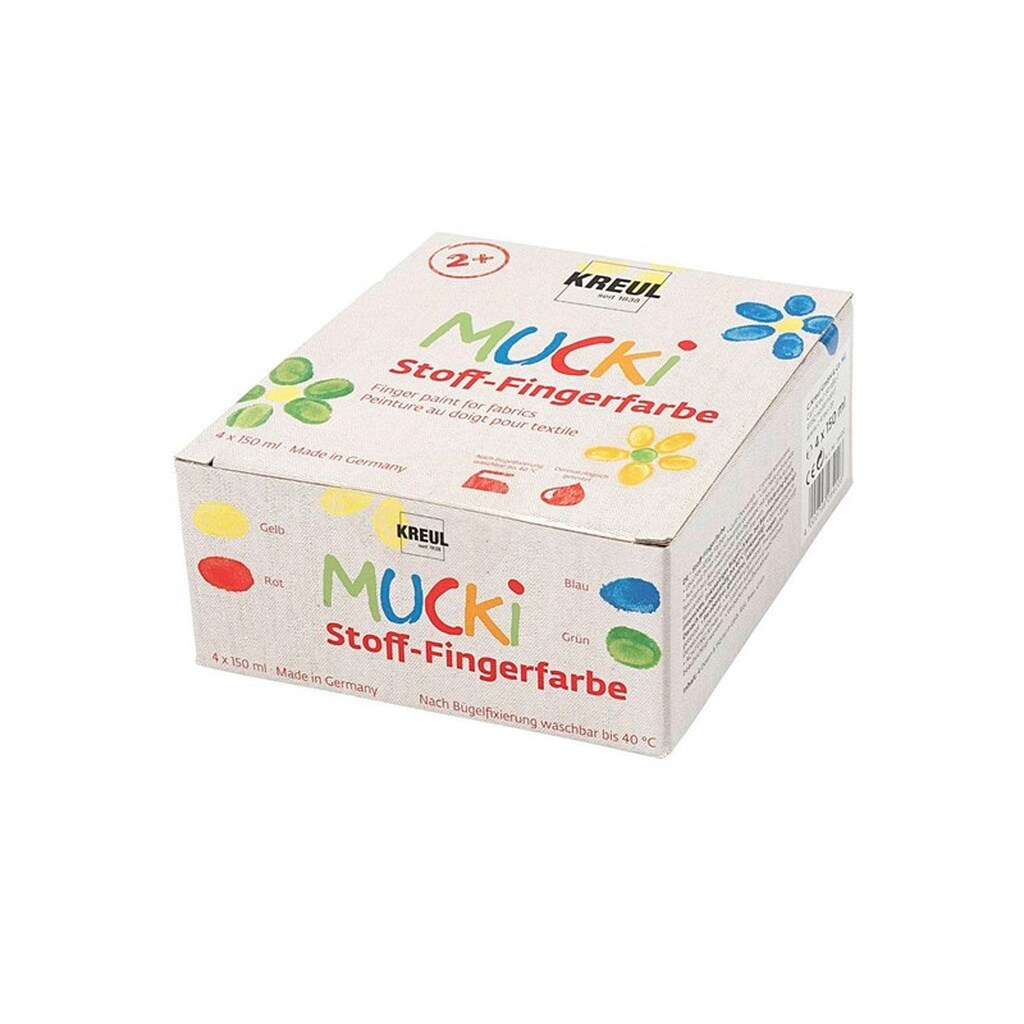 Creativ Company Muck Finger Paint Blue/Green/Red/Yellow 4x150ml