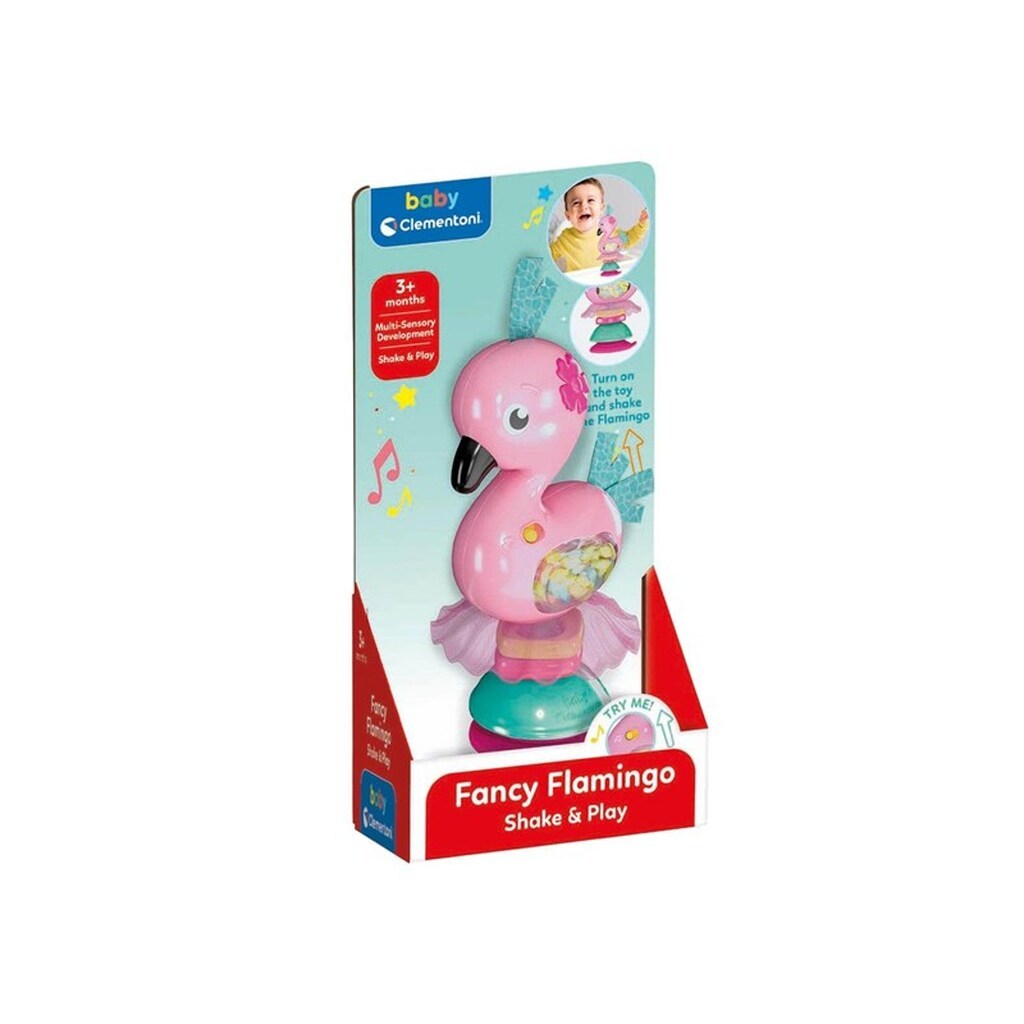 Clementoni Baby Shake and Play Flamingo with Sound and Suction Cup