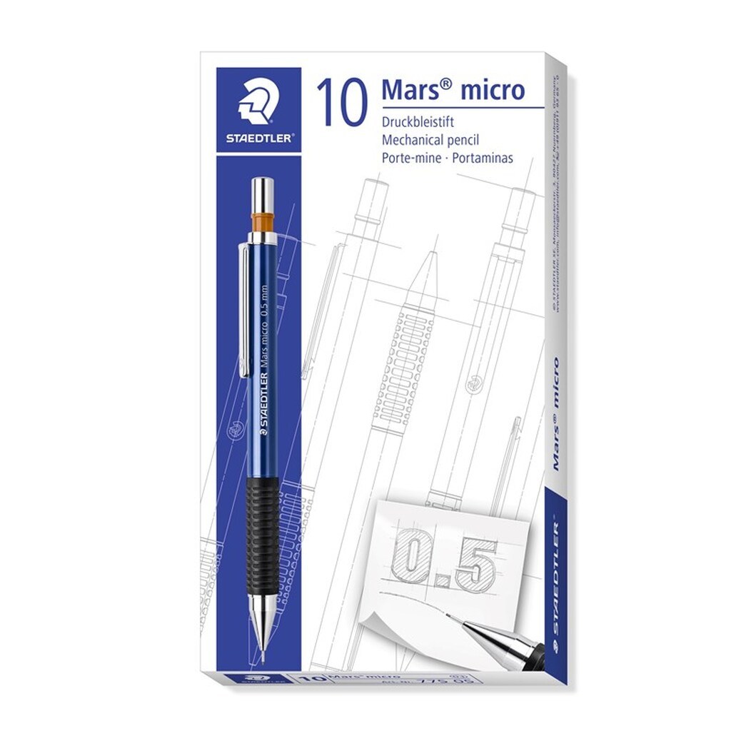 Staedtler MARS MICRO PENCIL, 10 STK, 0,5mm BLÅ