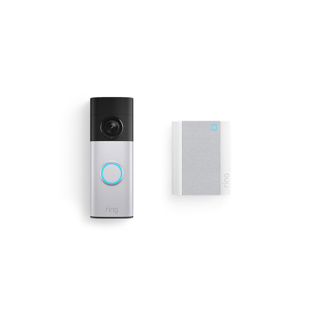 Ring Battery Video Doorbell Plus - Retinal 2K &amp; Chime (3rd Gen) - Nickel Silver
