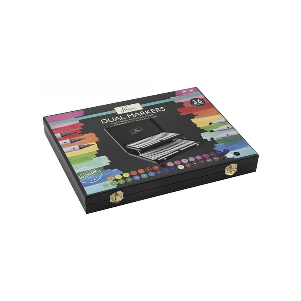 Creative Craft Group Tyk/tynd tusser 36 stk.- træboks