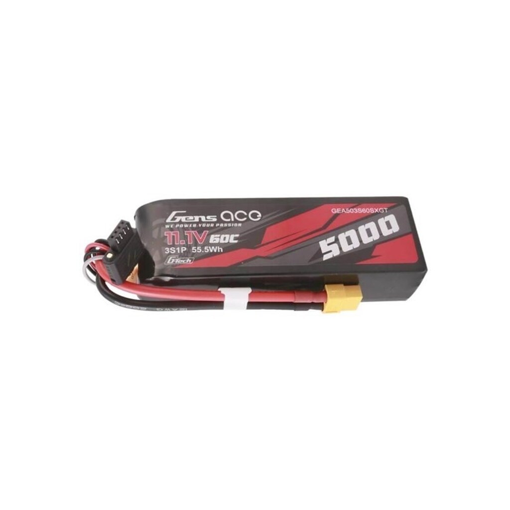 Gens ace &amp;Tattu G-Tech 5000mAh 11.1V 60C 3S1P Lipo With XT60 Plug