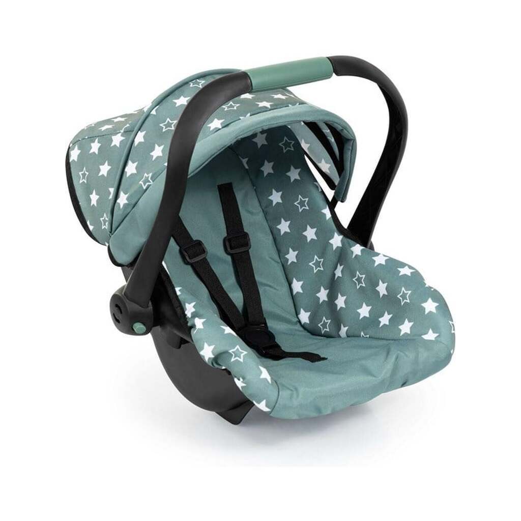 Bayer Design Deluxe Car Seat with Canopy for Dolls - Green w/ Stars