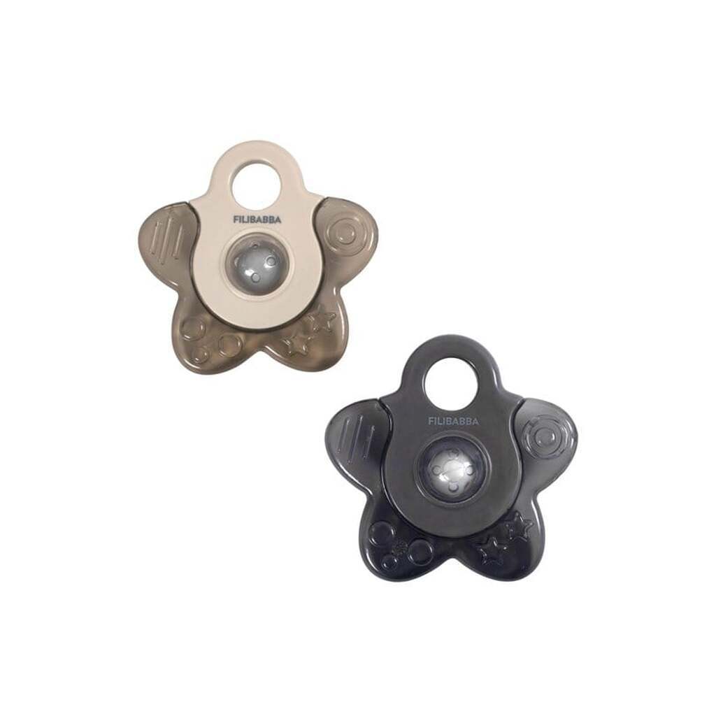 Filibabba Teether - Cooling star 2-pack grey mix