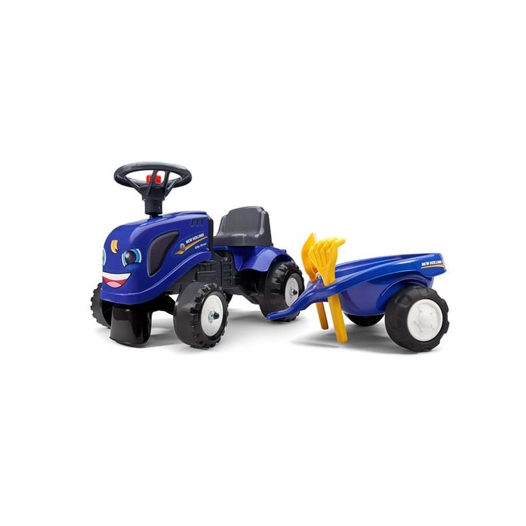 Falk Traktor med trailer, rive og skovl Baby New Holland