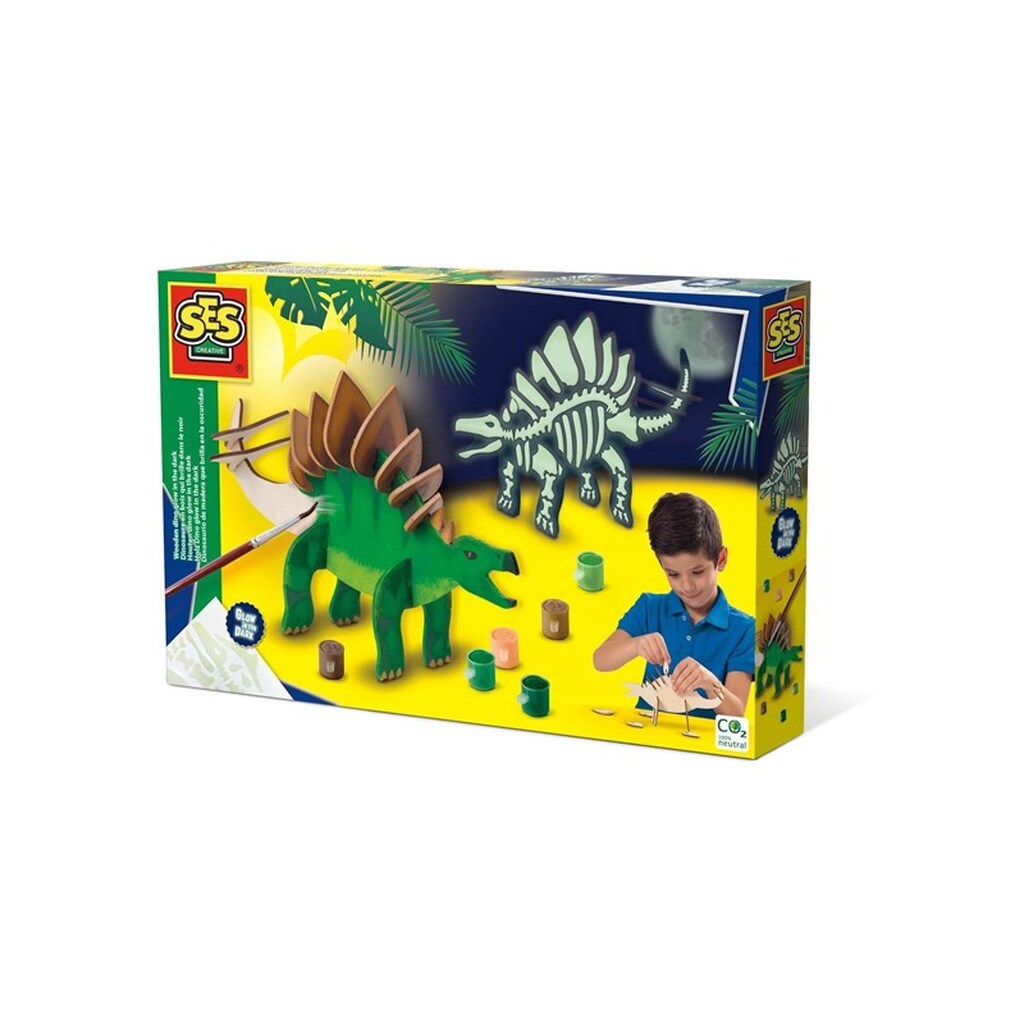 SES Creative Wooden Dino Glow in the Dark