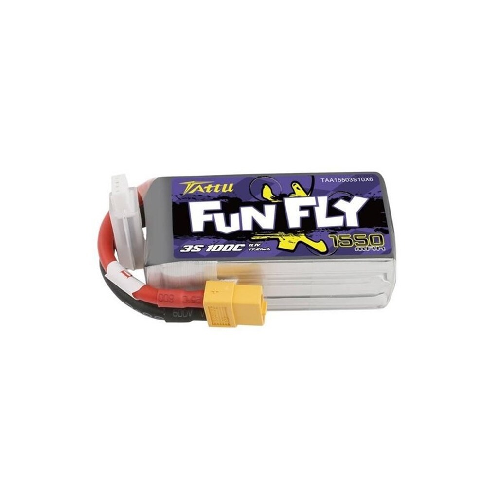 Gens ace &amp;Tattu - 1550 mAh 11.1 V 100C 3S1P Battery Funfly