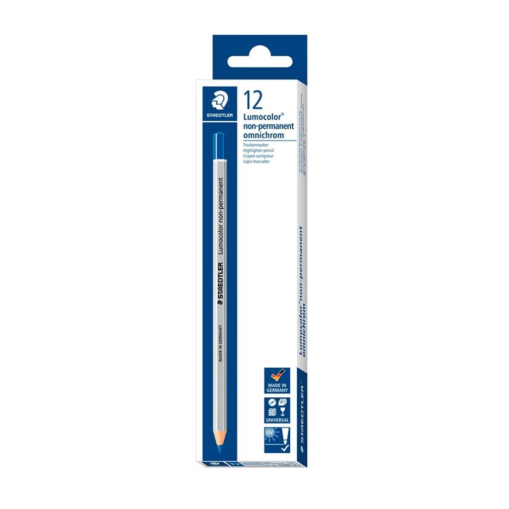 Staedtler LUMOCOLOR TØRMARKER NON-P BLÅ, ÆSKE 12 STK