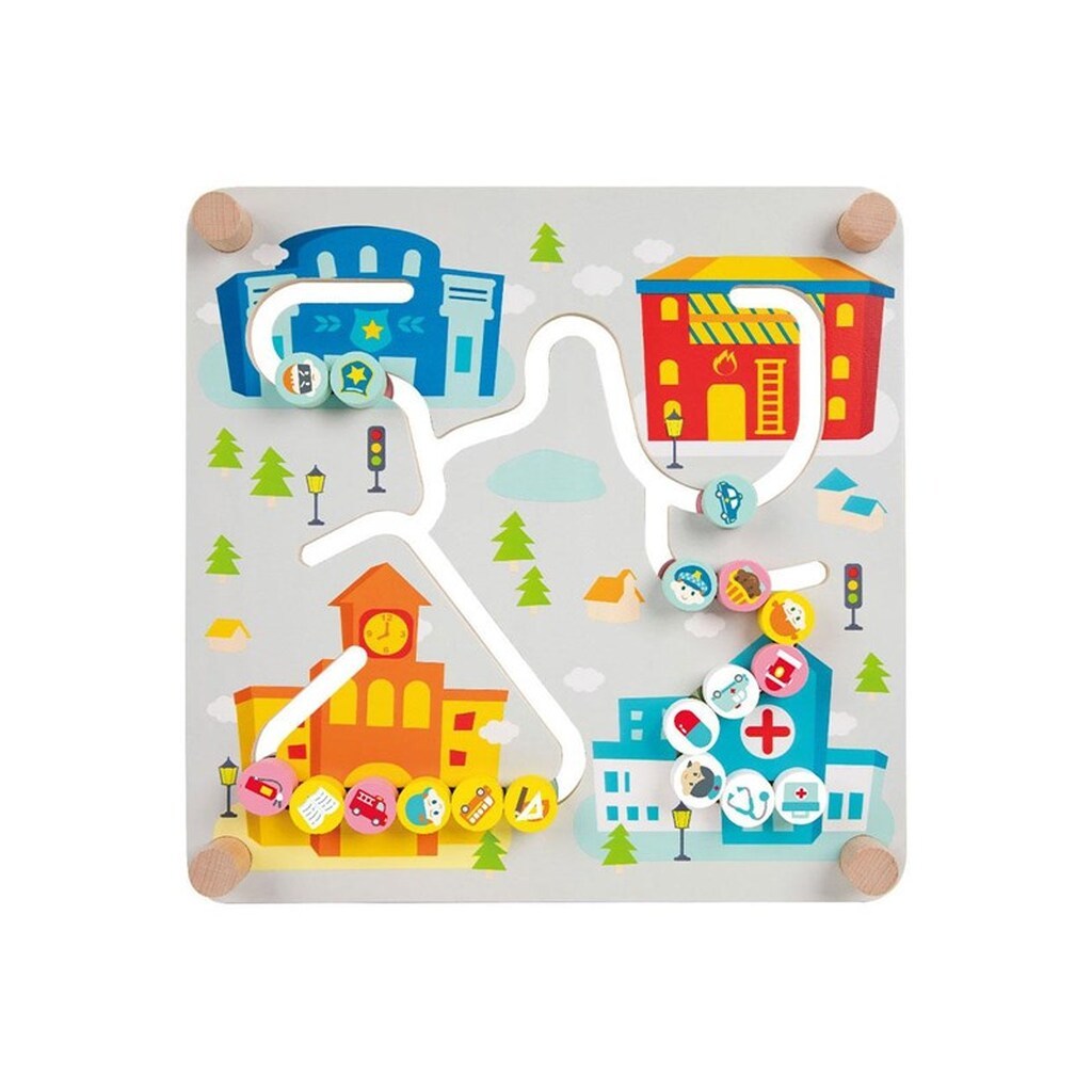 Classic World Wooden Board Sorting Game 2in1 City and Waste Separation