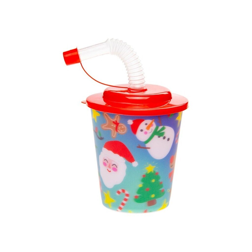 LG-Imports - Cup with Lid and Straw Christmas 12 pcs.