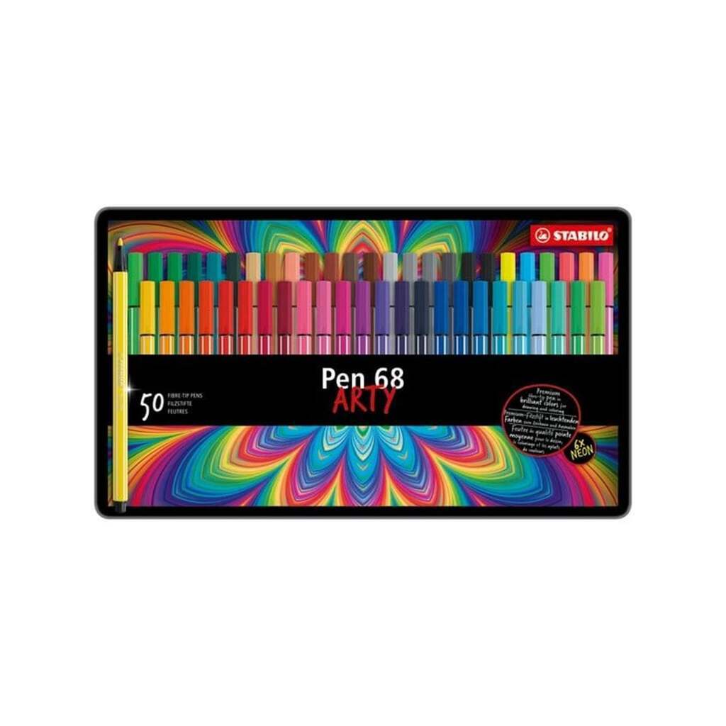 STABILO  Pen 68 Arty, metalæske med 50 farver