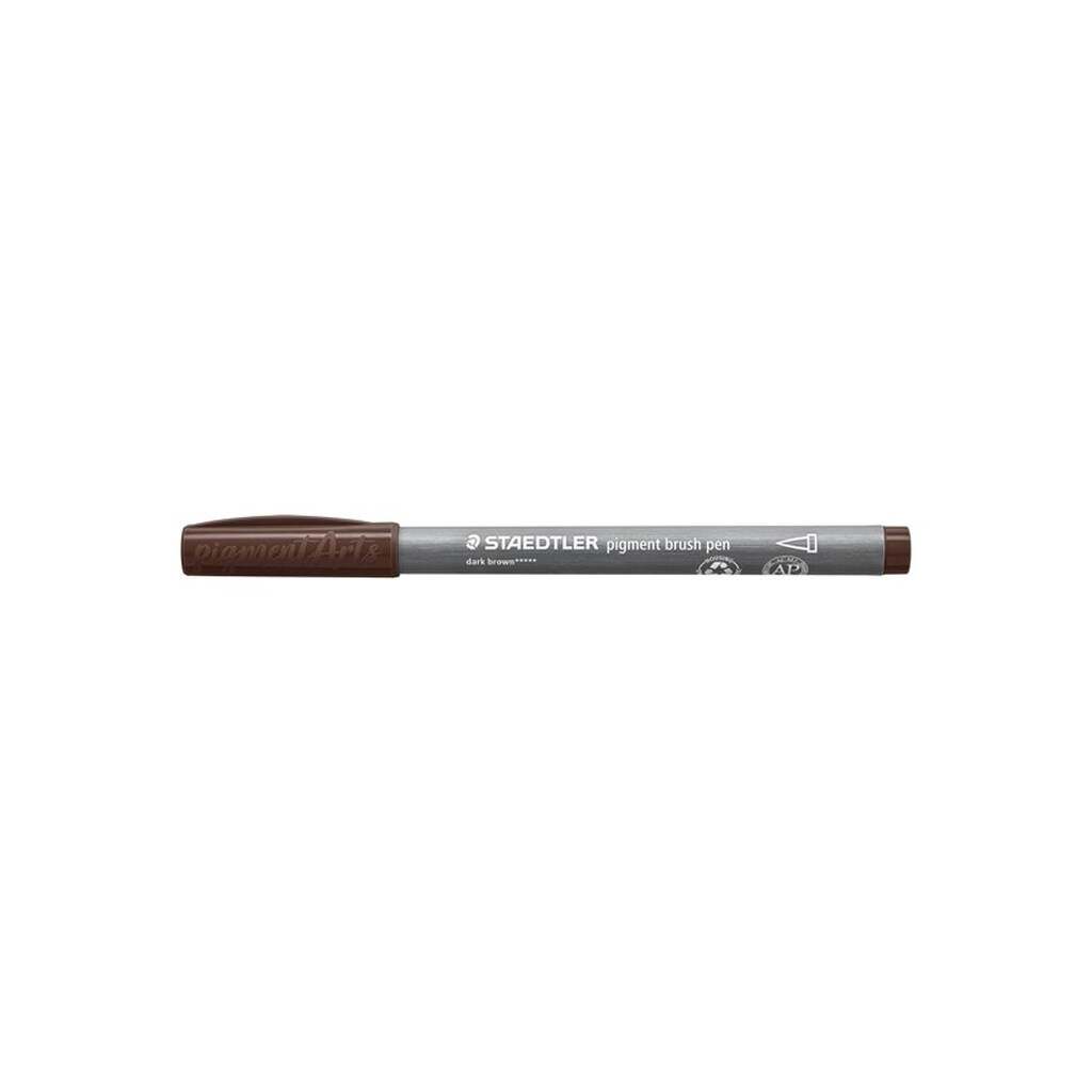 Staedtler BRUSH PIGMENT PEN, ÆSKE 10 STK, MØRK BRUN