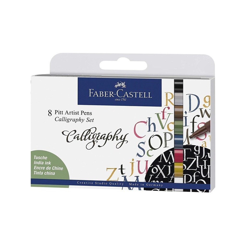 Faber Castell Pitt Artist Pen Calligraphy Set (8 pcs)